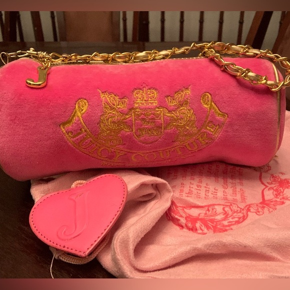 PINK AND GOLD VELOUR BAG❤️ - Picture 2 of 7
